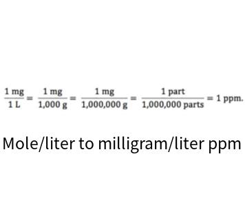 Mole/liter to milligram/liter ppm converter calculator